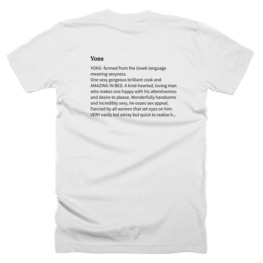 T-shirt with a definition of 'Yons' printed on the back