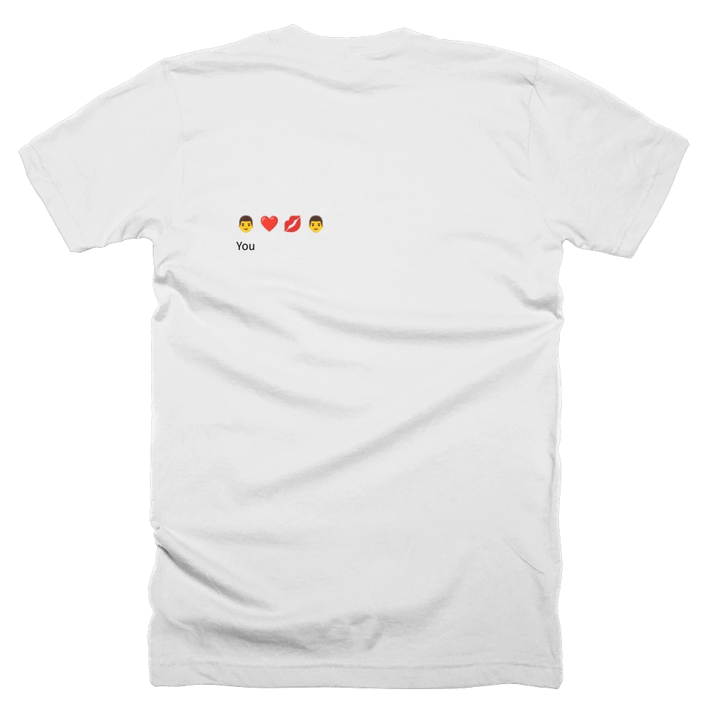 T-shirt with a definition of '👨 ❤️ 💋 👨' printed on the back