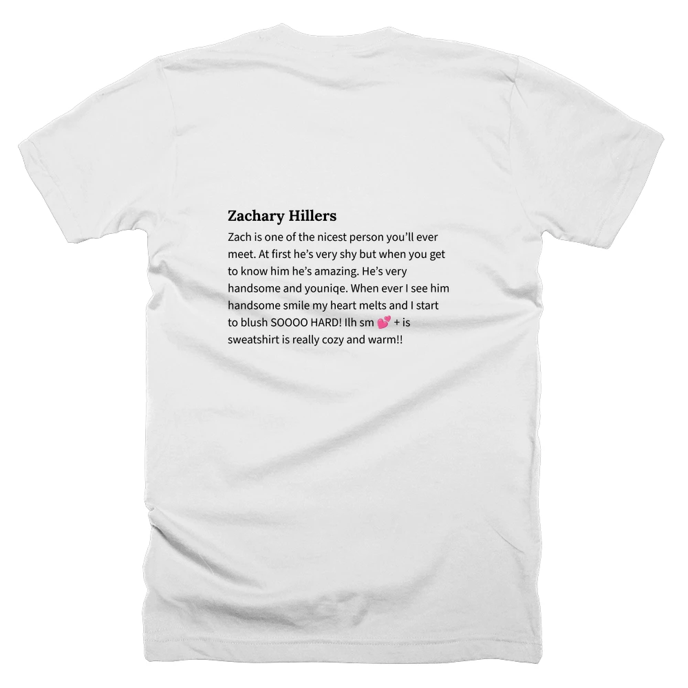 T-shirt with a definition of 'Zachary Hillers' printed on the back