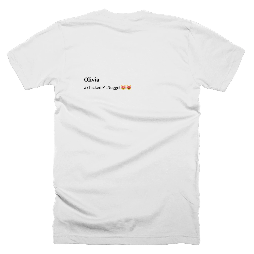 T-shirt with a definition of 'Olivia' printed on the back