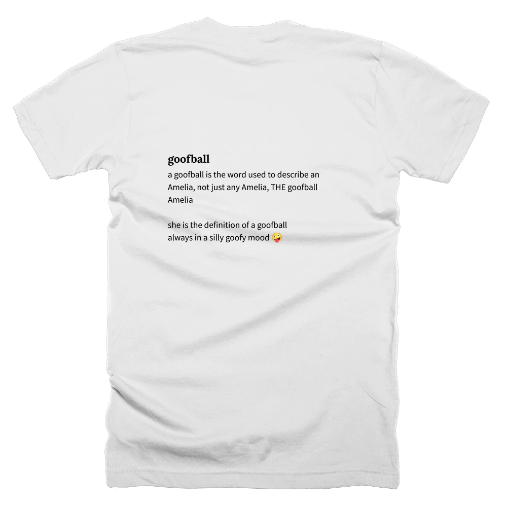 T-shirt with a definition of 'goofball' printed on the back