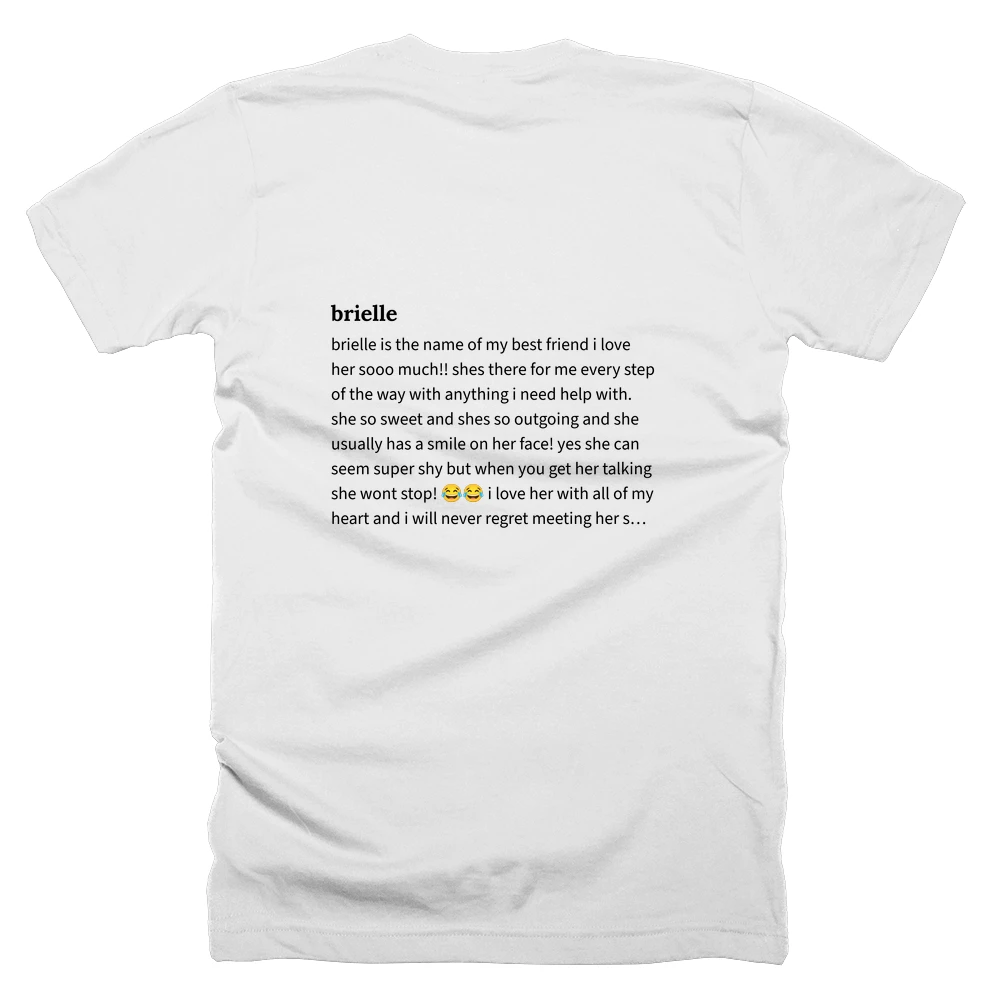 T-shirt with a definition of 'brielle' printed on the back
