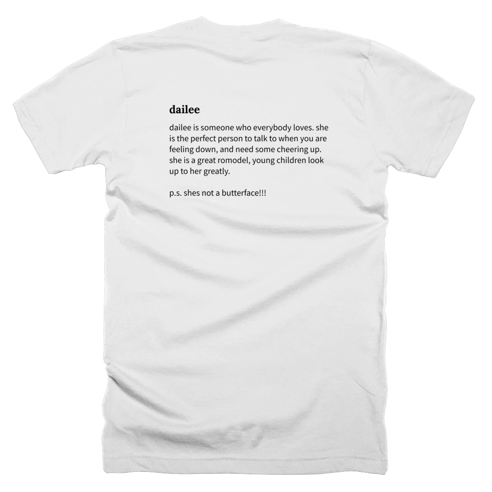 T-shirt with a definition of 'dailee' printed on the back