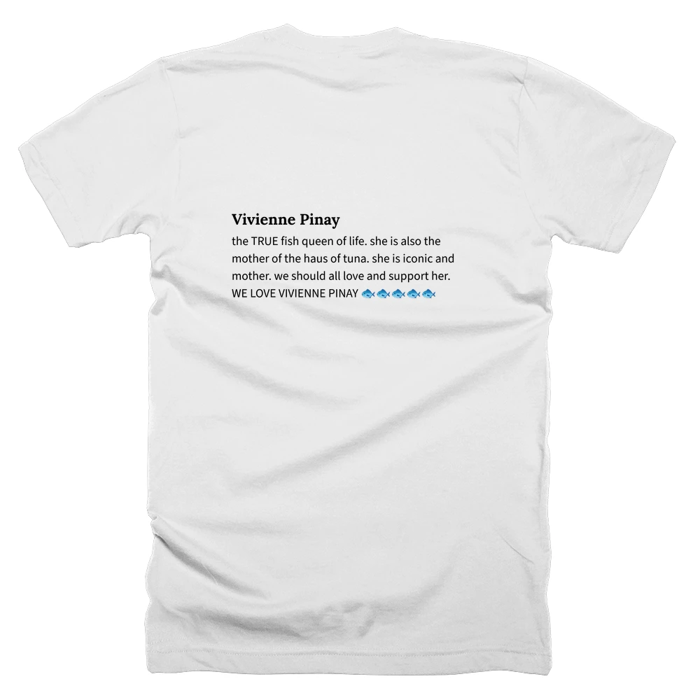 T-shirt with a definition of 'Vivienne Pinay' printed on the back
