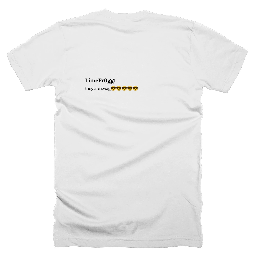 T-shirt with a definition of 'LimeFr0gg1' printed on the back