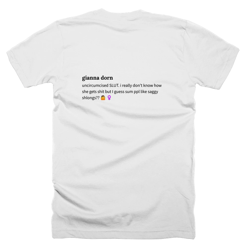 T-shirt with a definition of 'gianna dorn' printed on the back