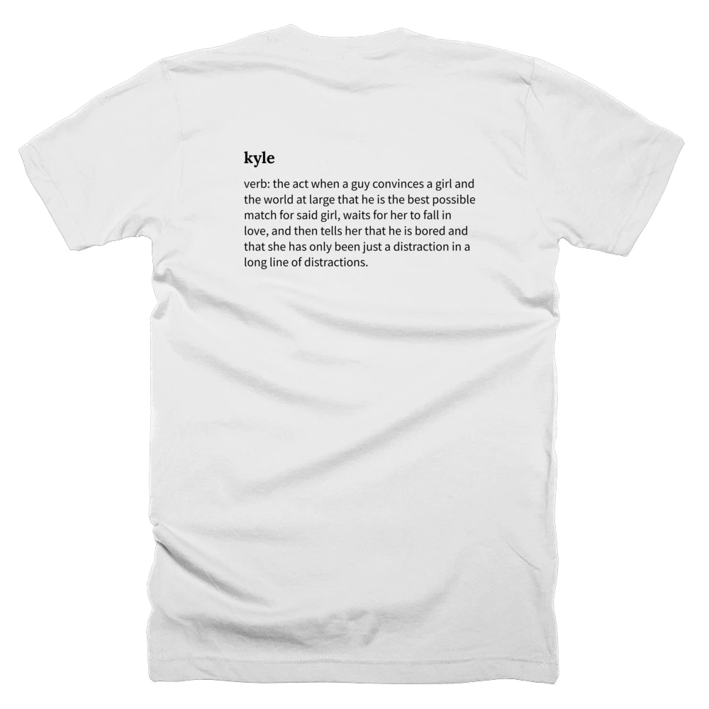 T-shirt with a definition of 'kyle' printed on the back