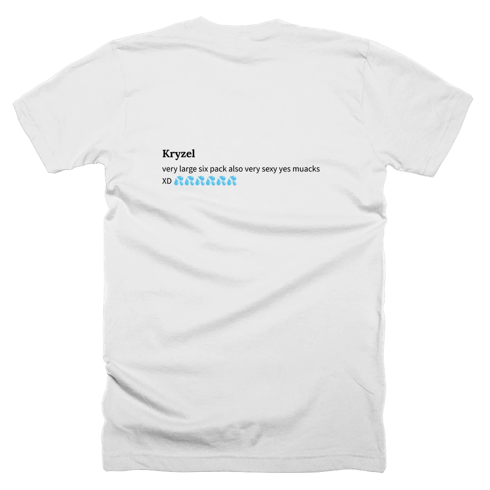 T-shirt with a definition of 'Kryzel' printed on the back