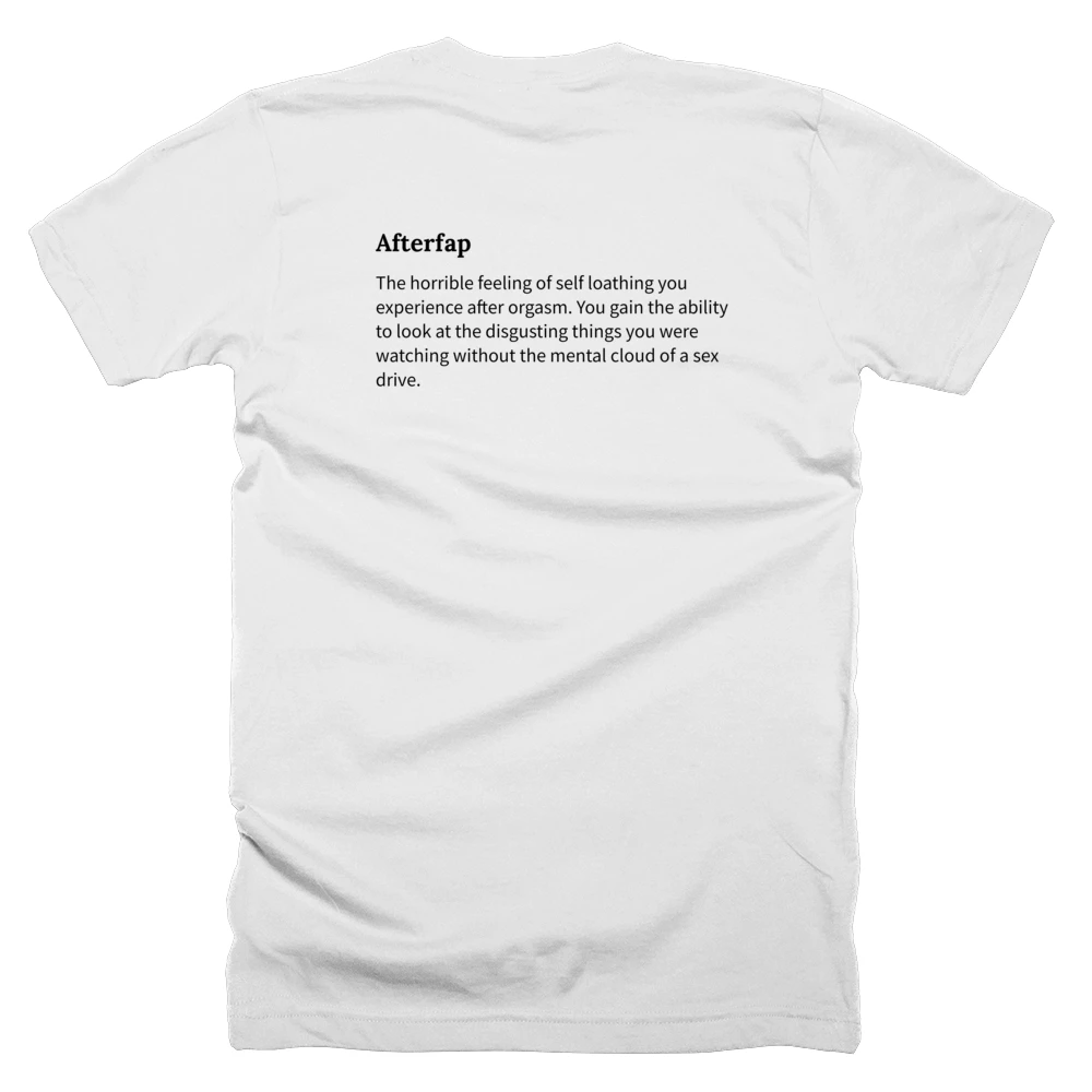 T-shirt with a definition of 'Afterfap' printed on the back