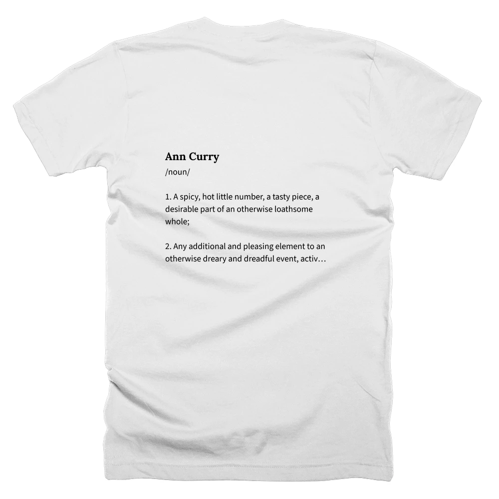 T-shirt with a definition of 'Ann Curry' printed on the back