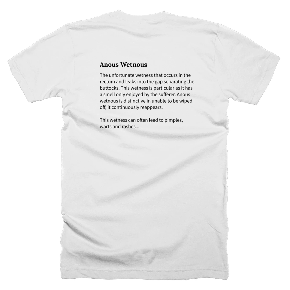 T-shirt with a definition of 'Anous Wetnous' printed on the back