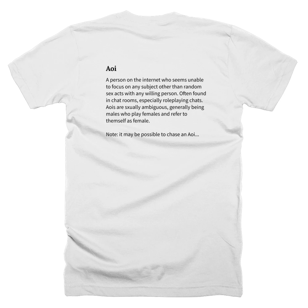 T-shirt with a definition of 'Aoi' printed on the back