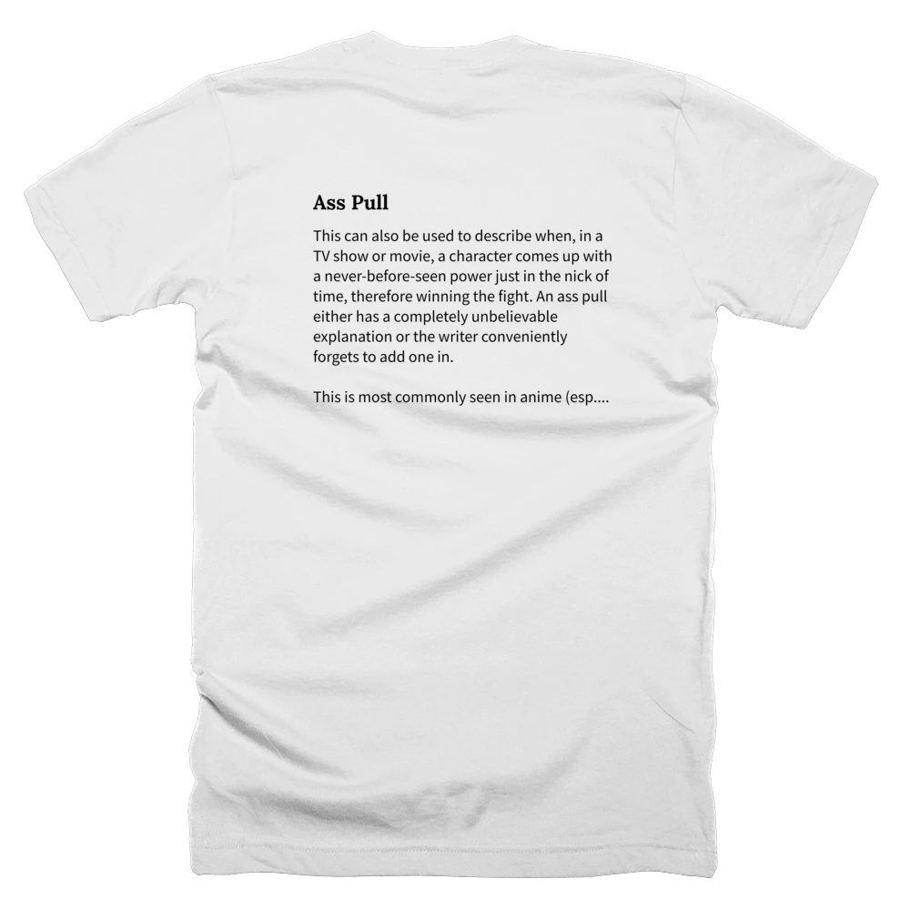 T-shirt with a definition of 'Ass Pull' printed on the back