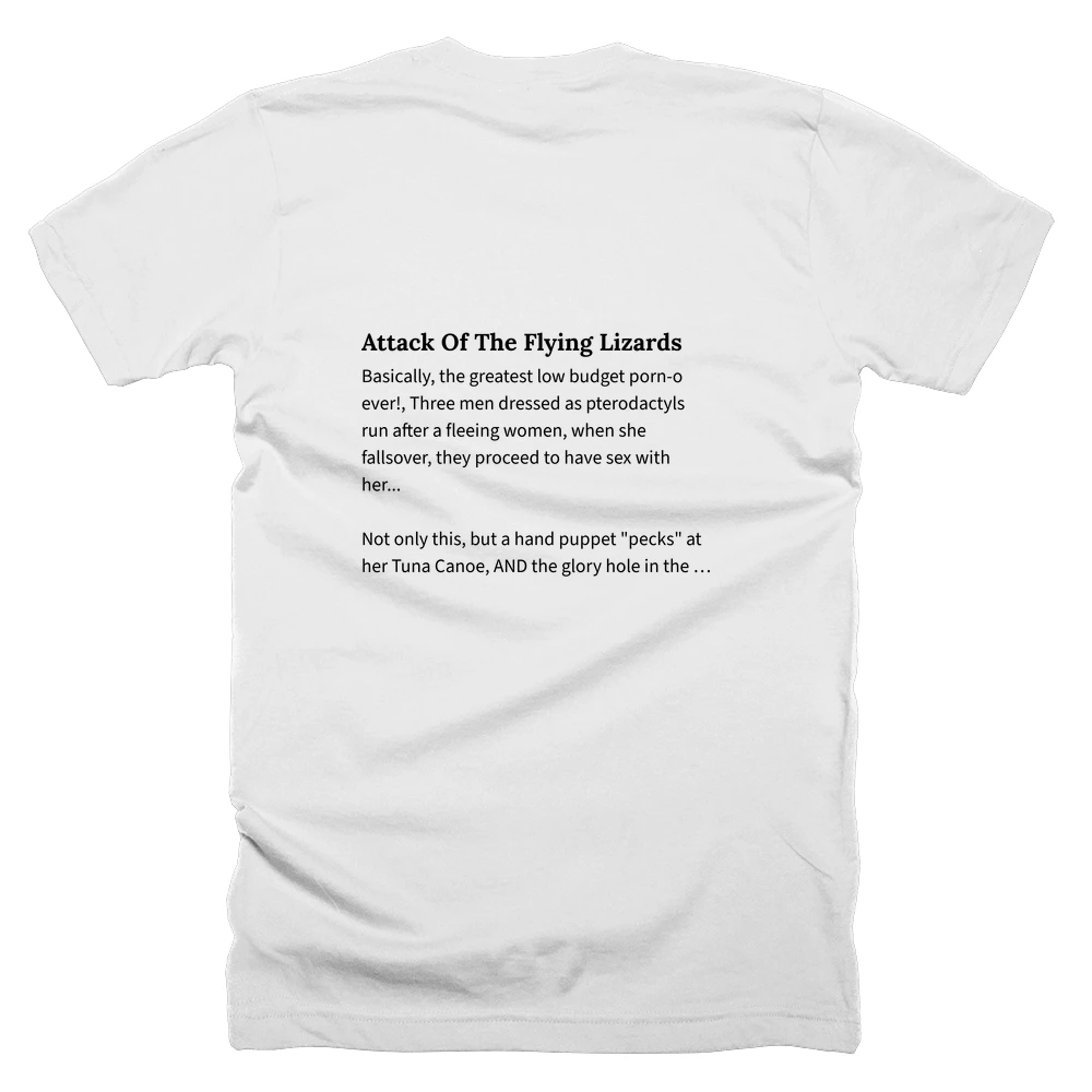 T-shirt with a definition of 'Attack Of The Flying Lizards' printed on the back