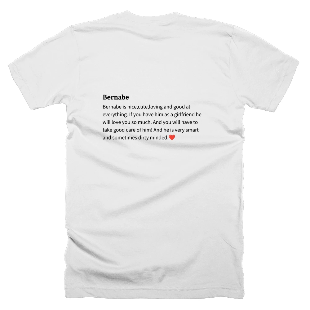 T-shirt with a definition of 'Bernabe' printed on the back