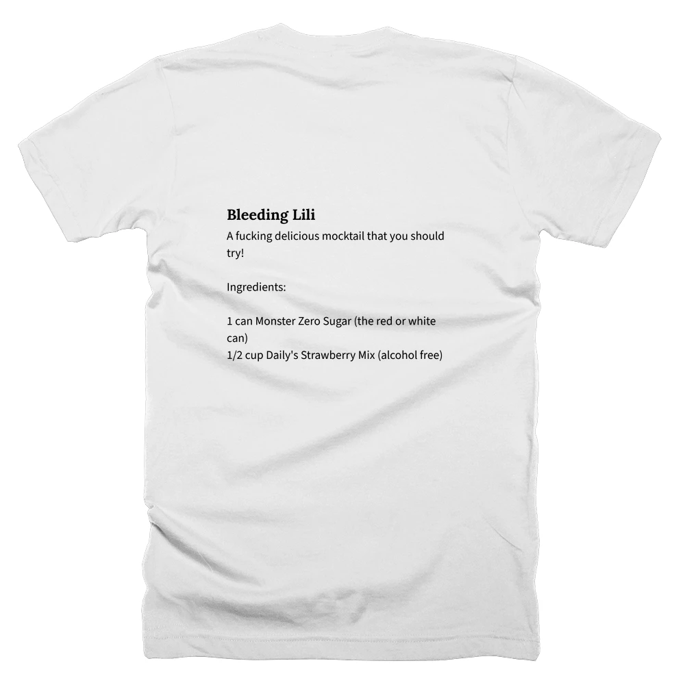 T-shirt with a definition of 'Bleeding Lili' printed on the back