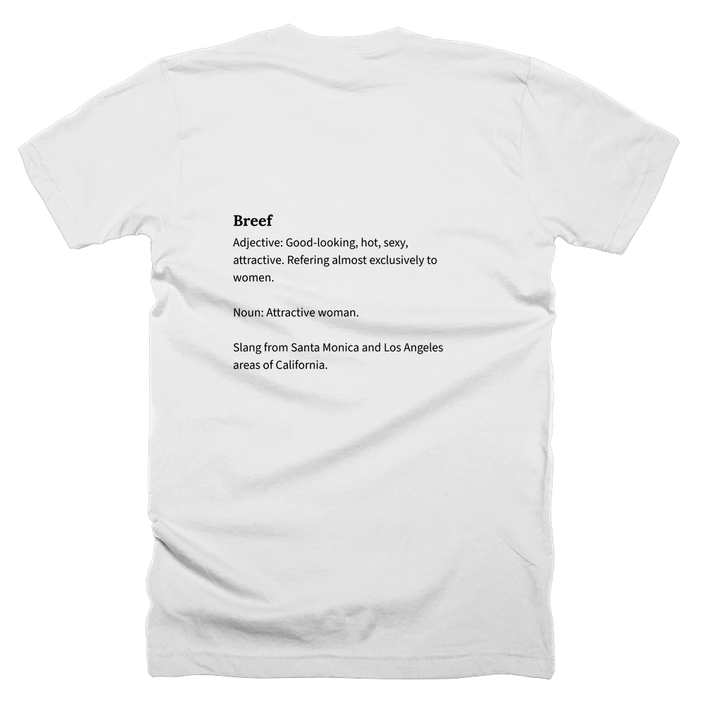 T-shirt with a definition of 'Breef' printed on the back