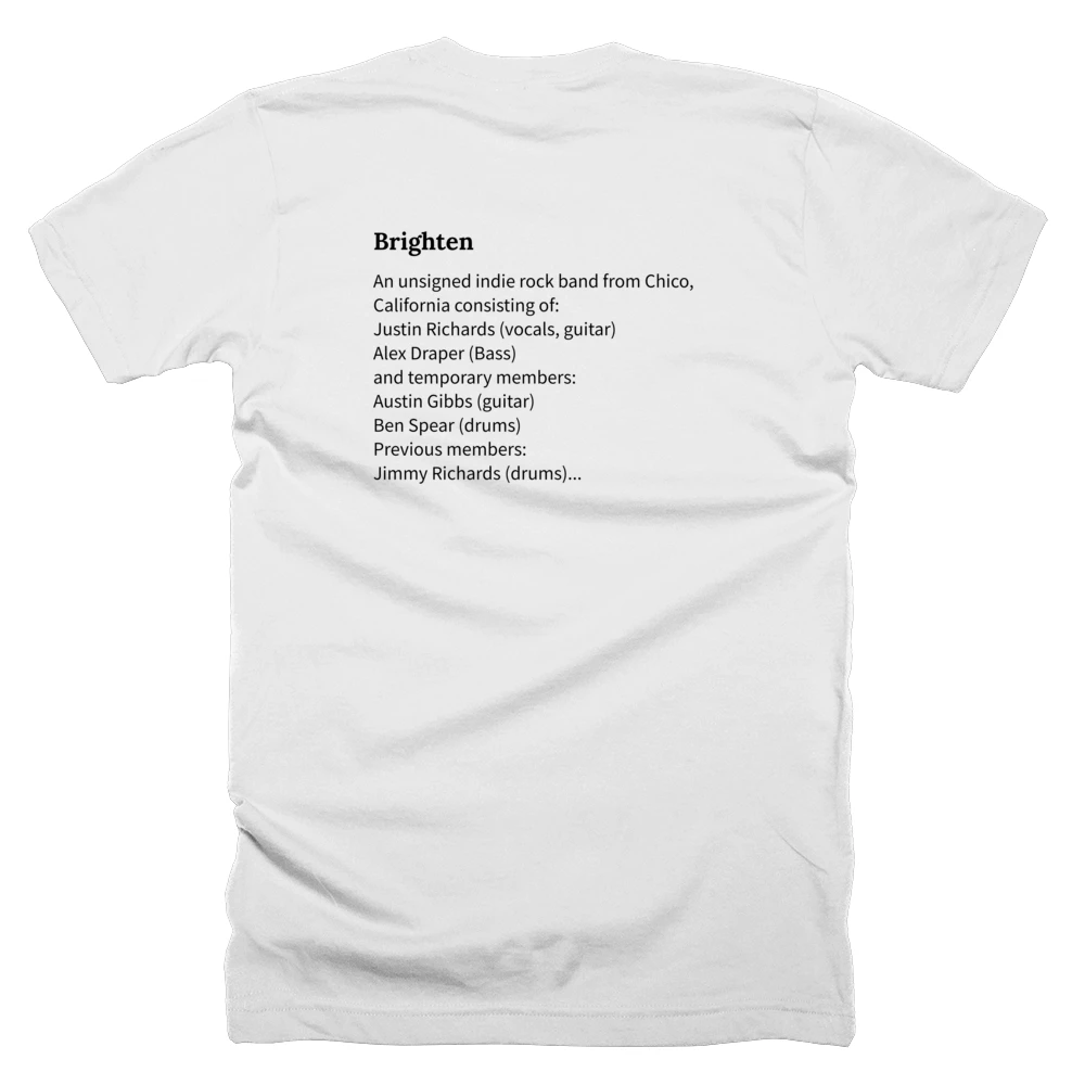 T-shirt with a definition of 'Brighten' printed on the back