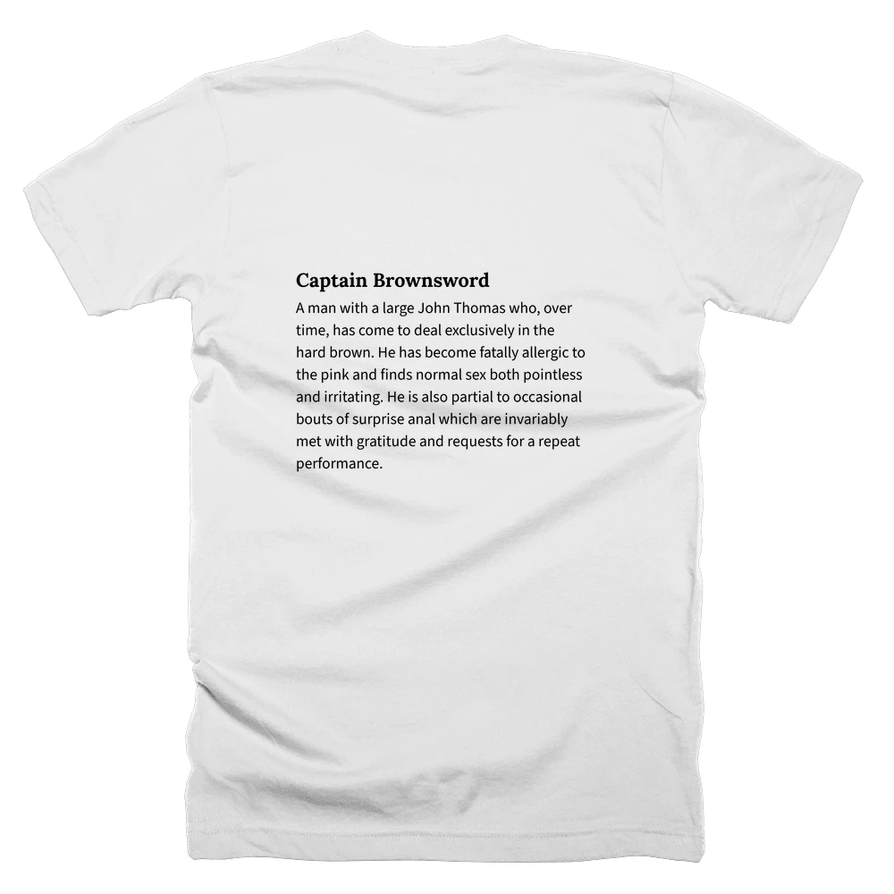 T-shirt with a definition of 'Captain Brownsword' printed on the back