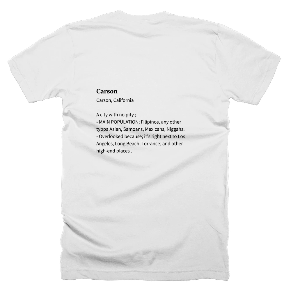 T-shirt with a definition of 'Carson' printed on the back