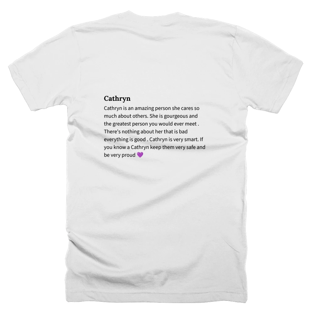T-shirt with a definition of 'Cathryn' printed on the back