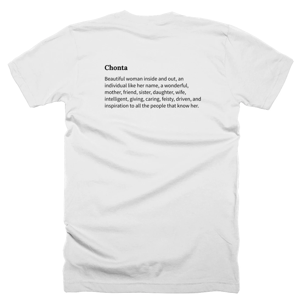 T-shirt with a definition of 'Chonta' printed on the back