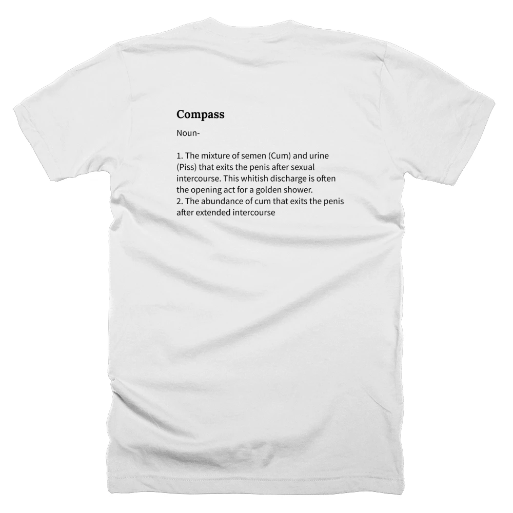 T-shirt with a definition of 'Compass' printed on the back