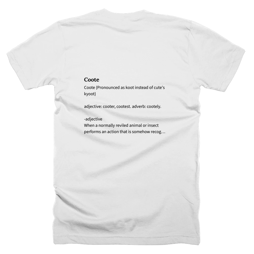 T-shirt with a definition of 'Coote' printed on the back