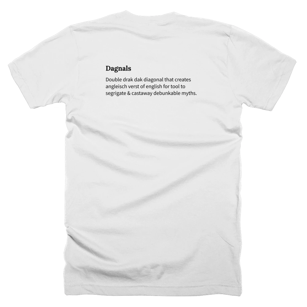 T-shirt with a definition of 'Dagnals' printed on the back