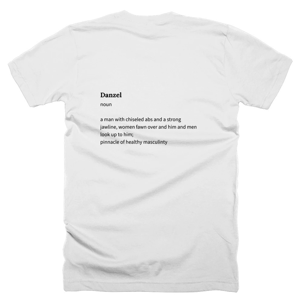 T-shirt with a definition of 'Danzel' printed on the back