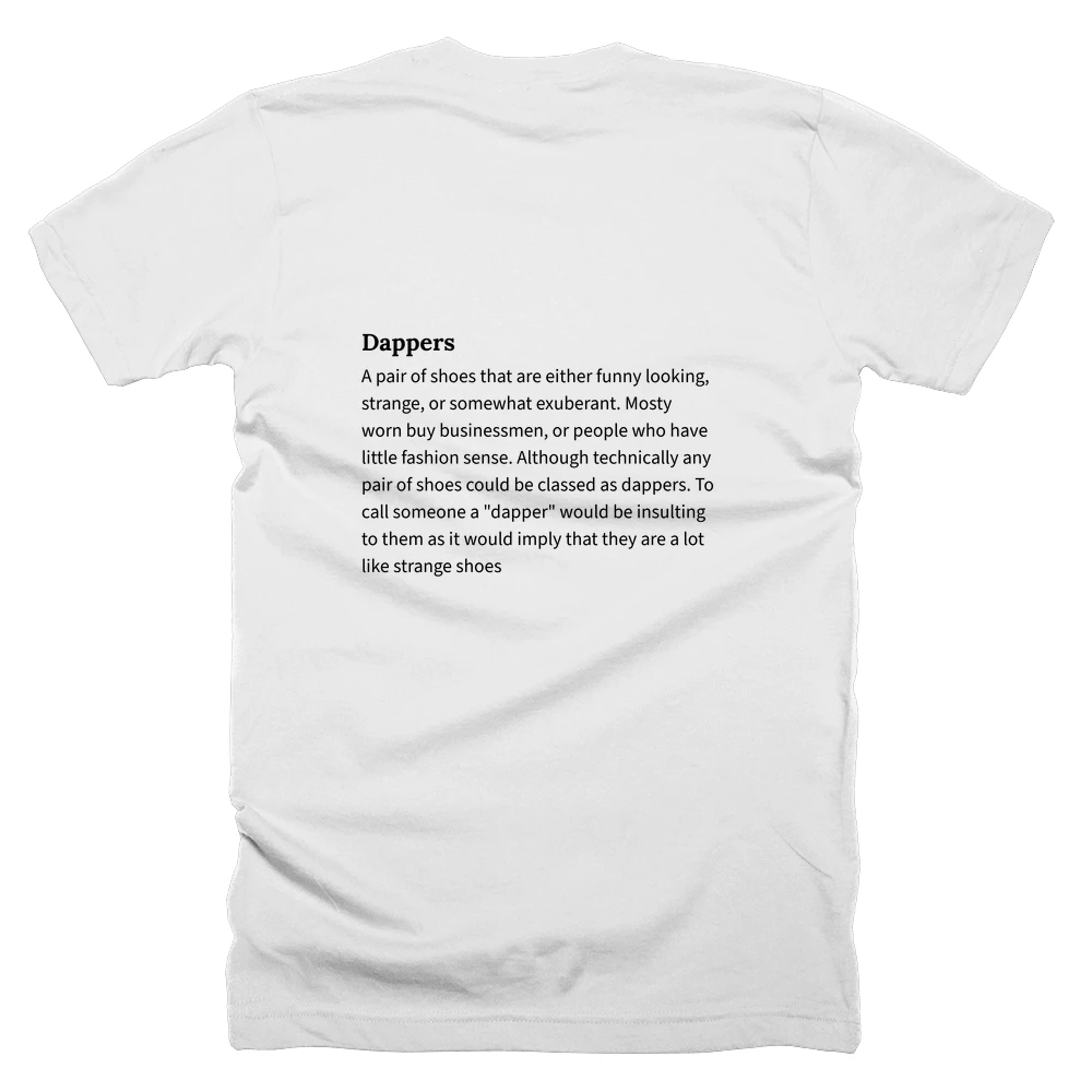 T-shirt with a definition of 'Dappers' printed on the back