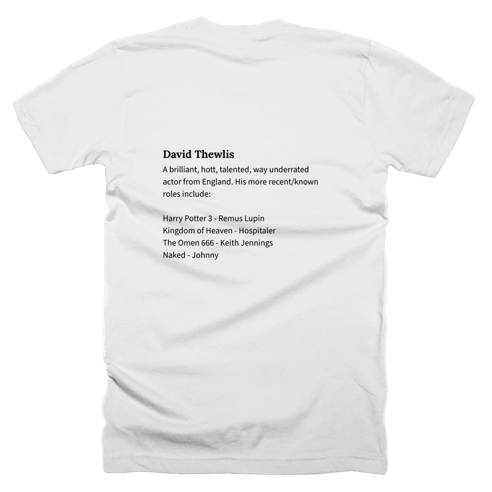 T-shirt with a definition of 'David Thewlis' printed on the back