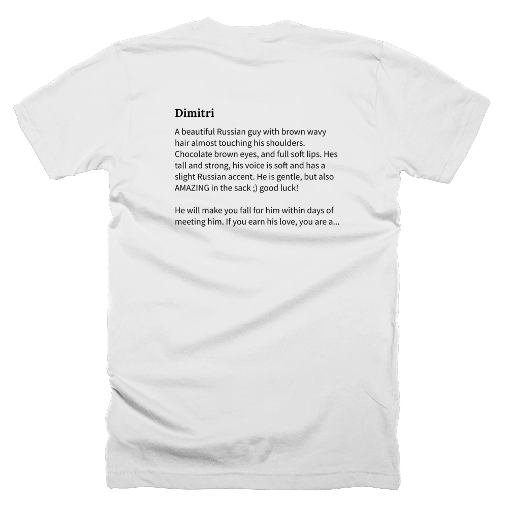 T-shirt with a definition of 'Dimitri' printed on the back