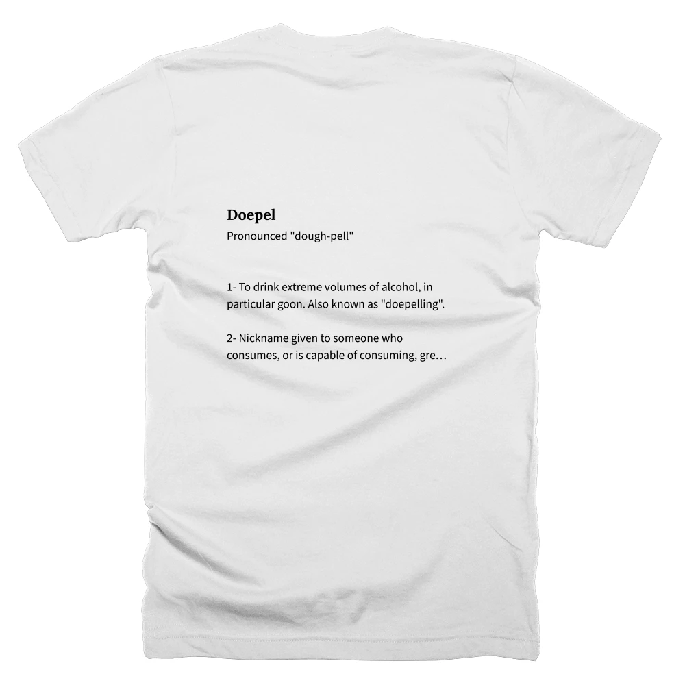 T-shirt with a definition of 'Doepel' printed on the back