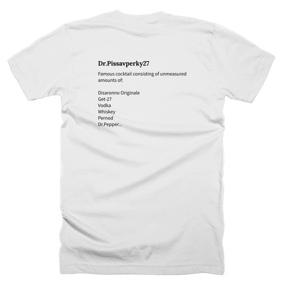 T-shirt with a definition of 'Dr.Pissavperky27' printed on the back