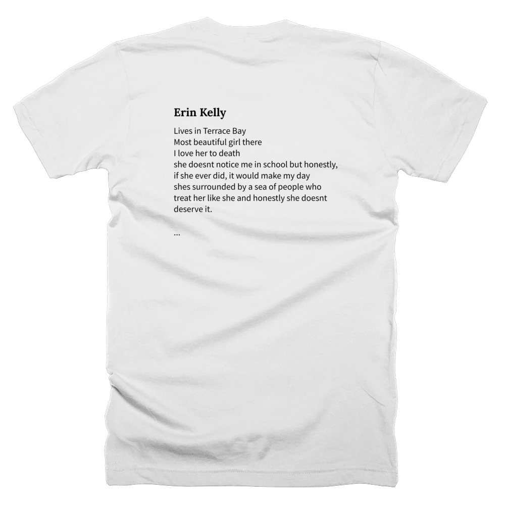 T-shirt with a definition of 'Erin Kelly' printed on the back