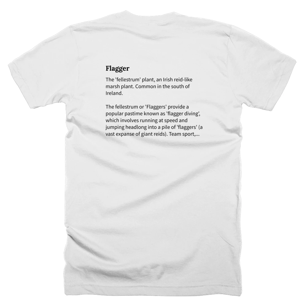 T-shirt with a definition of 'Flagger' printed on the back