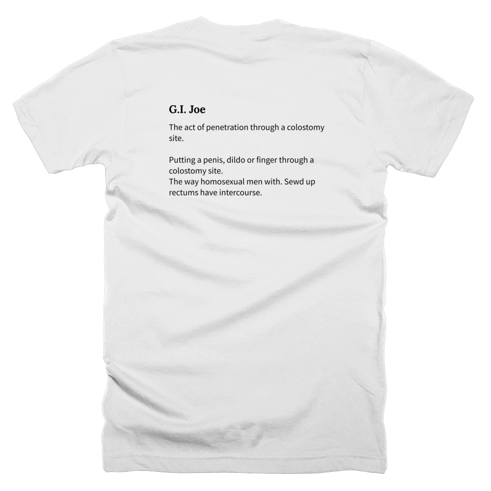 T-shirt with a definition of 'G.I. Joe' printed on the back