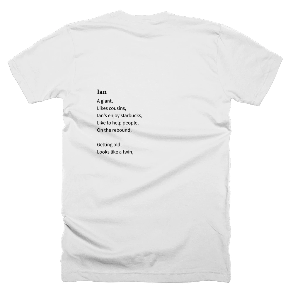 T-shirt with a definition of 'Ian' printed on the back