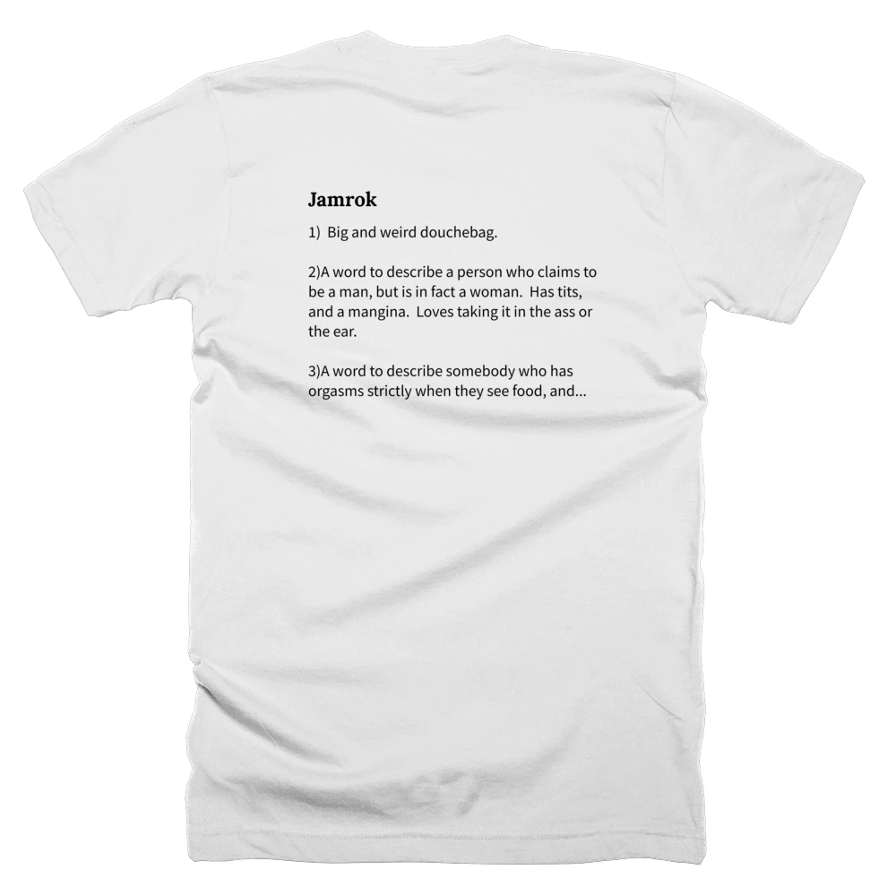 T-shirt with a definition of 'Jamrok' printed on the back