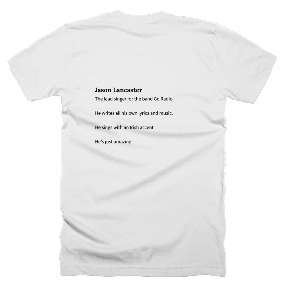 T-shirt with a definition of 'Jason Lancaster' printed on the back