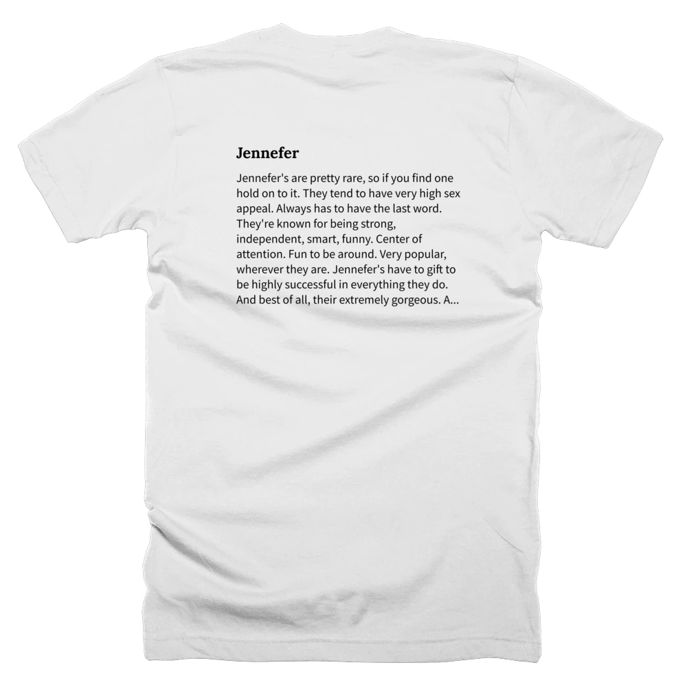 T-shirt with a definition of 'Jennefer' printed on the back