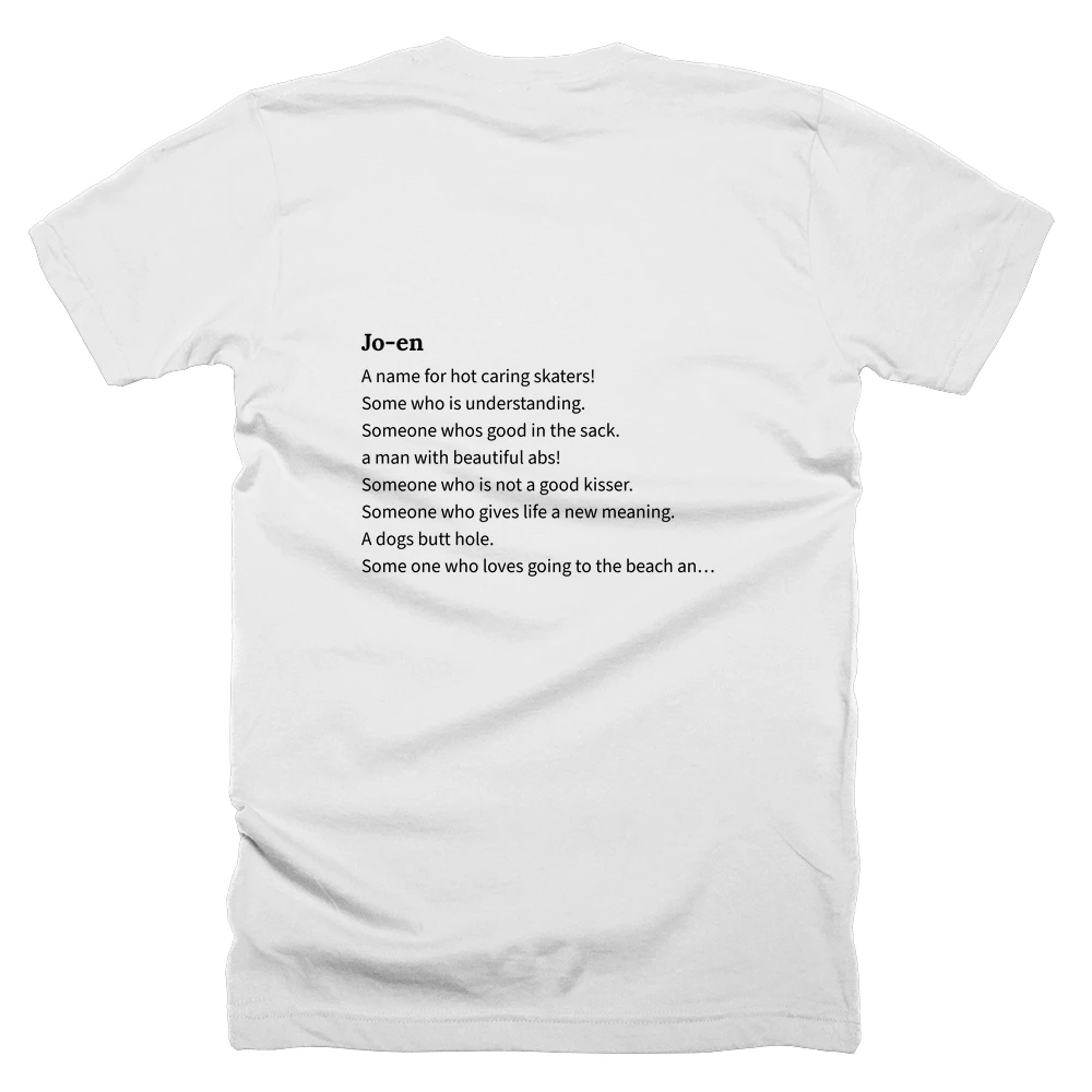T-shirt with a definition of 'Jo-en' printed on the back