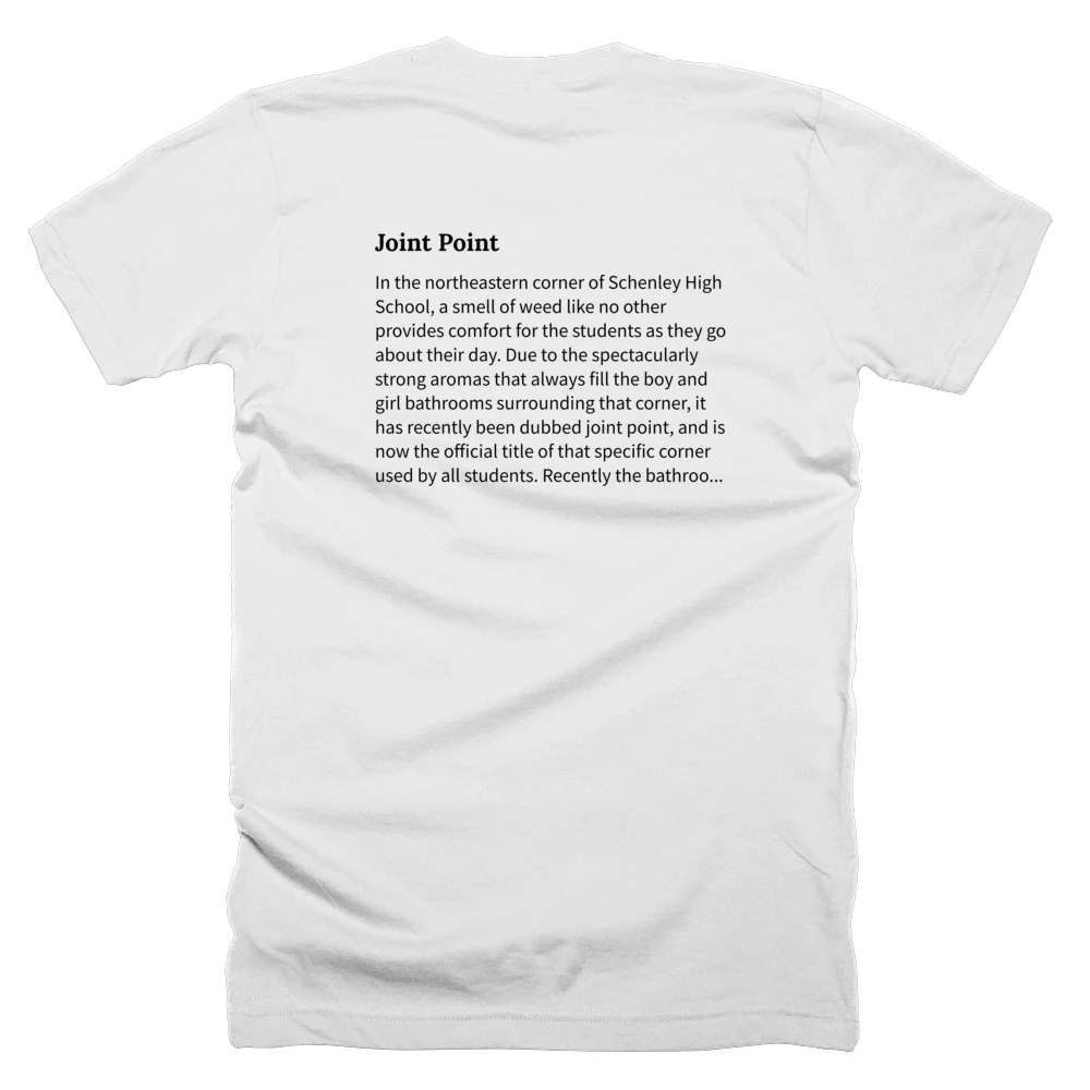 T-shirt with a definition of 'Joint Point' printed on the back