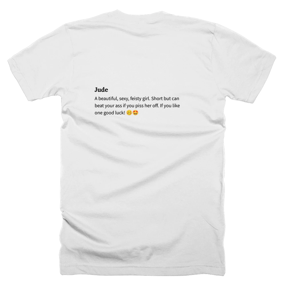 T-shirt with a definition of 'Jude' printed on the back