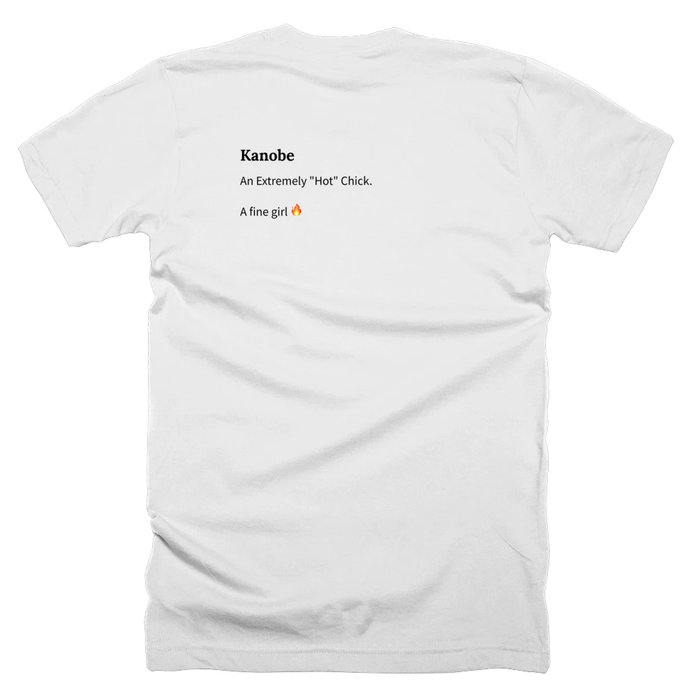 T-shirt with a definition of 'Kanobe' printed on the back