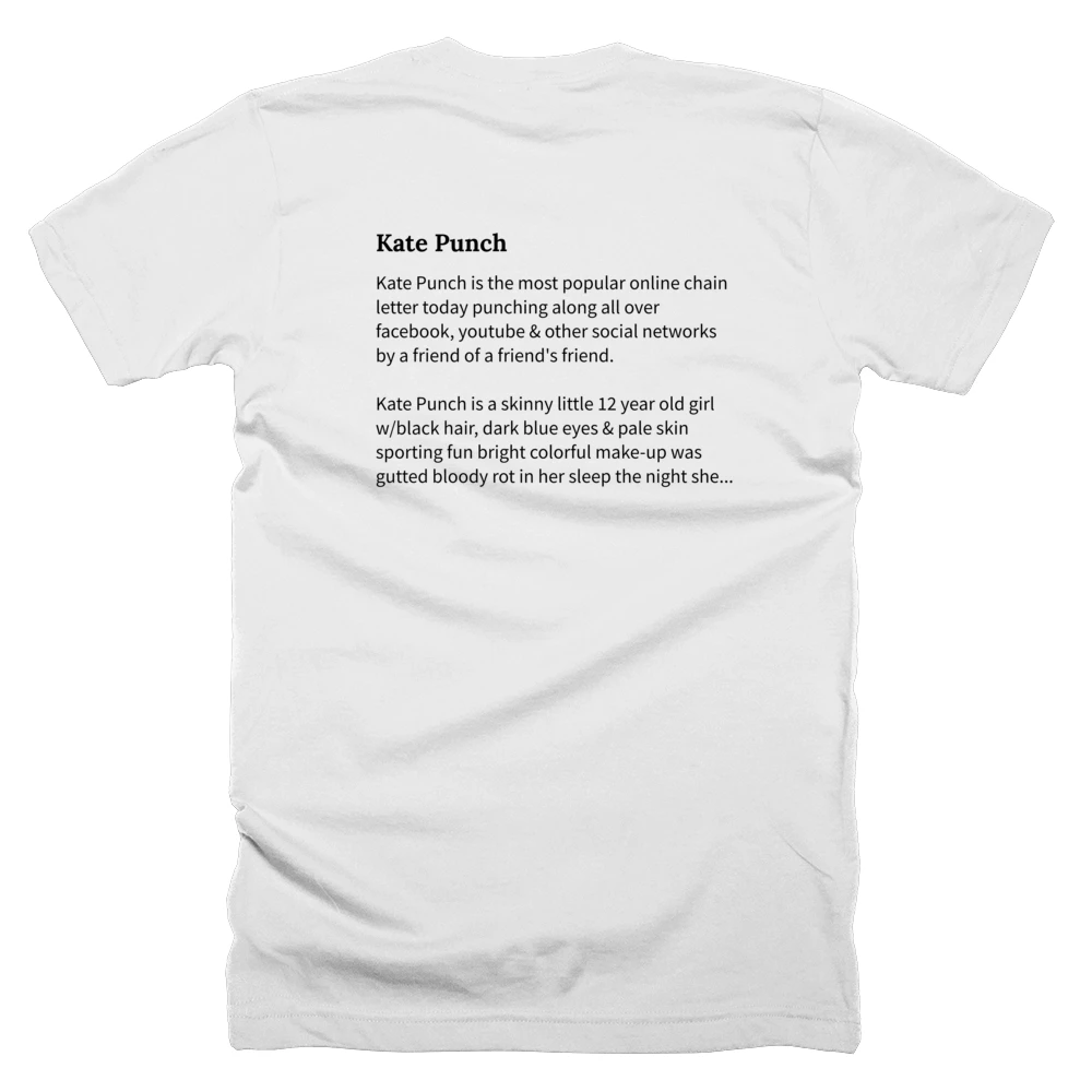 T-shirt with a definition of 'Kate Punch' printed on the back
