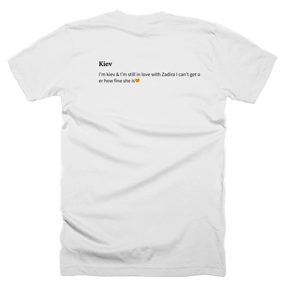 T-shirt with a definition of 'Kiev' printed on the back