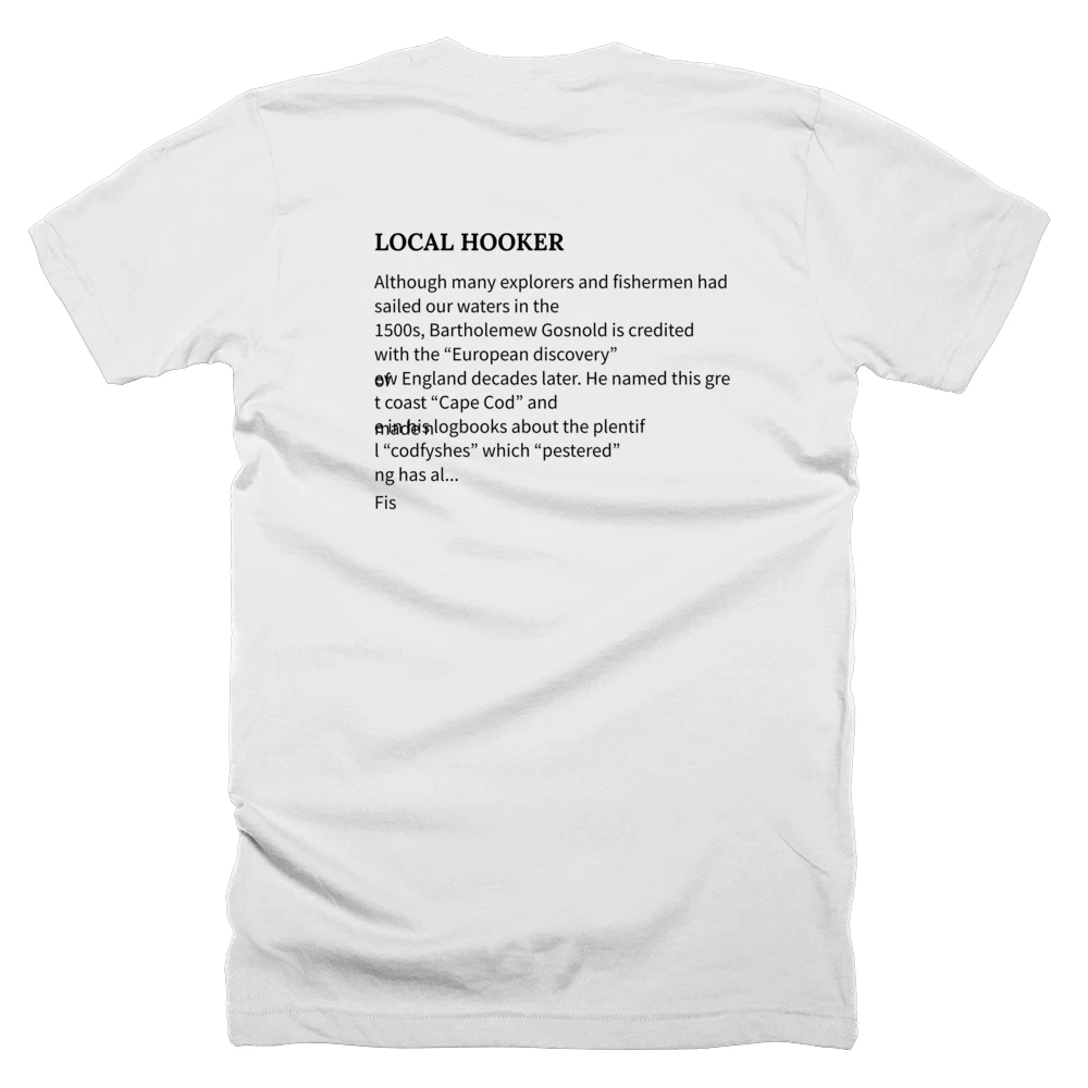 T-shirt with a definition of 'LOCAL HOOKER' printed on the back
