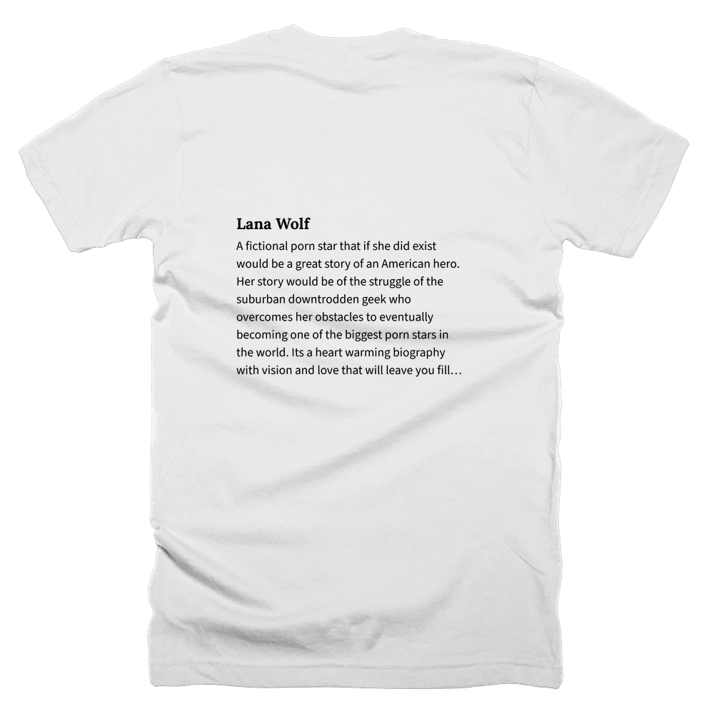 T-shirt with a definition of 'Lana Wolf' printed on the back